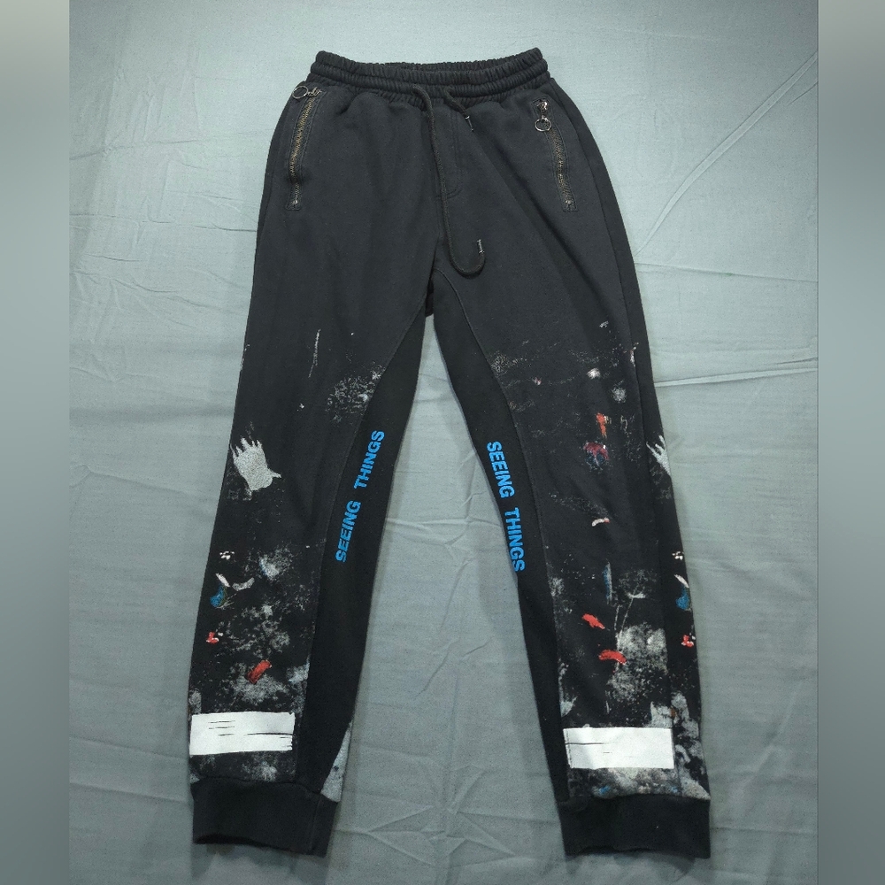 Off White Virgil Abloh Main Label Sweatpants Joggers Extra Large Slim